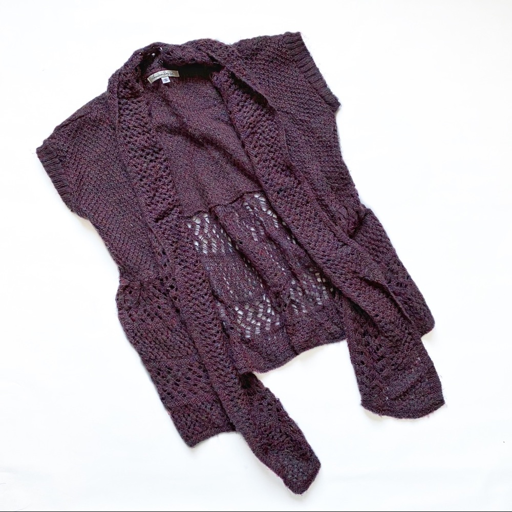 American Rag Purple Open Front Cardigan